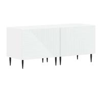 vidaXL Meuble TV Blanc Bois d'ingénierie, Meuble TV Moderne, Console résistante à l'humidité, Rangement stylé pour Salon, Design Compact & Organisation Pratique
