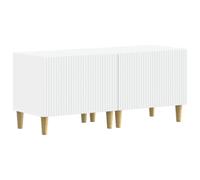 vidaXL Meuble TV Blanc Bois d'ingénierie, Meuble TV Moderne, résistant à l'humidité, Gain de Place, Rangement Pratique, Solution stylée pour Le Salon