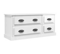 Vidaxl Meuble Tv Blanc Brillant 100x35,5x45 Cm Bois D'ingénierie Multicolore