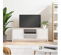 Vidaxl Meuble Tv Blanc Brillant 102x30x37,5 Cm Bois D'ingénierie Multicolore