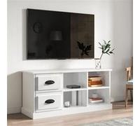 Vidaxl Meuble Tv Blanc Brillant 102x35,5x47,5 Cm Bois D'ingénierie Multicolore