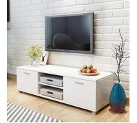 Meuble TV Armoire de Télévision Salon Salle de Séjour Blanc Brillant vidaXL