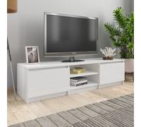 vidaXL Meuble TV blanc brillant 140x40x35,5 cm bois d'ingénierie