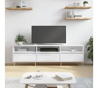 Vidaxl Meuble Tv Blanc Brillant 150x30x44,5 Cm Bois D'ingénierie Multicolore