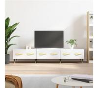 vidaXL Meuble TV blanc brillant 150x36x30 cm bois d'ingénierie829134 Blanc G