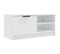 vidaXL Meuble TV Centre de Divertissement Armoire Basse Armoire Stéréo Meuble de Salon Salle de Séjour Blanc Brillant 80x35x36,5 cm Bois d'Ingénierie