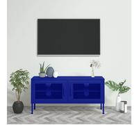 vidaXL Meuble TV Bleu marine 105x35x50 cm Acier