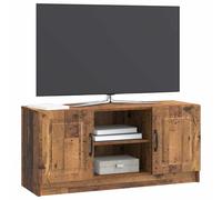 vidaXL Meuble TV Bois Ancien 102 x 34,5 x 47 cm Bois d'ingénierie, Buffet Moderne pour Salon, Design rectangulaire, Grand Rangement, Bois d'ingénierie, Portes à charnières et poignées en Arc