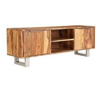 Meuble Tv Bois De Sesham Massif Avec Finition Miel 118x30x40 Cm