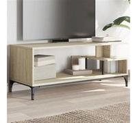 Vidaxl Meuble Tv Bois D'ingénierie Et Acier Enduit De Poudre Multicolore