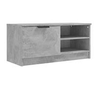 vidaXL Meuble TV centre de divertissement armoire basse Gris béton Bois d'ingénierie 80x35x36,5 cm