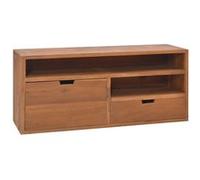 Vidaxl Meuble Tv 90x30x40 Cm Bois De Teck Massif Marron