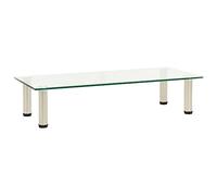 vidaXL Meuble TV Centre de Divertissement Unité Multimédia Meuble de Salon Salle de Séjour Maison Intérieur Transparent 80x35x17 cm Verre Trempé