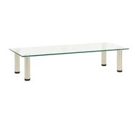vidaXL Meuble TV Centre de Divertissement Unité Multimédia Meuble de Salon Salle de Séjour Maison Intérieur Transparent 80x35x17 cm Verre Trempé