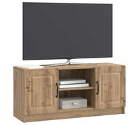 vidaXL Meuble TV Chêne Artisanal 102 x 34,5 x 47 cm Bois d'ingénierie, Buffet Moderne pour Salon, Design rectangulaire, Grand Rangement, Bois d'ingénierie, Portes à charnières et poignées en Arc