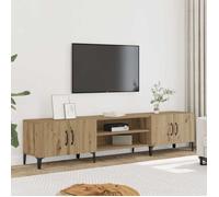 vidaXL Meuble TV chêne artisanal 180x31,5x40 cm bois d'ingénierie multicolore