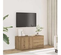 vidaXL Meuble TV chêne artisanal 80×34×35,5 cm bois d'ingénierie Multicolore