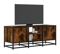 Vidaxl Meuble Tv Chêne Fumé 100x35x41 Cm Bois D'ingénierie Et Métal Multicolore