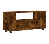 vidaXL Meuble TV à roulettes – Rangement, Moderne, Chêne fumé (Bois d'ingénierie)