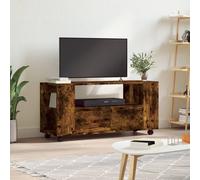 Vidaxl Meuble Tv Chêne Fumé 102x34,5x43 Cm Bois D'ingénierie Multicolore