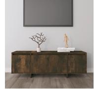 vidaXL Meuble TV Armoire 4 portes Chêne fumé Bois d'ingénierie 120×30×40,5 cm