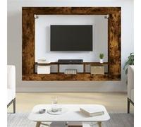 vidaXL Meuble TV chêne fumé 152x22x113 cm bois d'ingénierie833727 Marron G