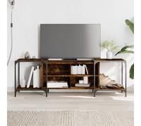 Vidaxl Meuble Tv Chêne Fumé 153x37x50 Cm Bois D'ingénierie Marron