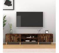Vidaxl Meuble Tv Chêne Fumé 180x31,5x40 Cm Bois D'ingénierie Multicolore