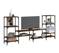Vidaxl Meuble Tv Chêne Fumé 206,5x28,5x95 Cm Bois D'ingénierie Multicolore