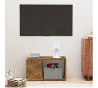 vidaXL Meuble TV Chêne fumé – Bois d'ingénierie 60 x 24 x 32 cm