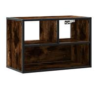 Vidaxl Meuble Tv Chêne Fumé 60x31x39,5 Cm Bois D'ingénierie Et Métal Multicolore