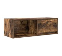 vidaXL Meuble TV chêne fumé 80x31x25,5 cm Bois d'ingénierie, Banc TV, Meuble HiFi, Centre de Divertissement, Buffet TV, Meuble multimédia, Console TV
