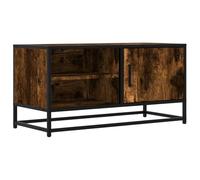 vidaXL Meuble TV chêne fumé 80x34,5x40 cm en bois d'ingénierie et métal