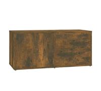Vidaxl Meuble Tv Chêne Fumé 80x34x36 Cm Bois D'ingénierie Marron