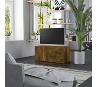 Vidaxl Meuble Tv Chêne Fumé 80x34x36 Cm Bois D'ingénierie Marron
