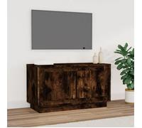 vidaXL Meuble TV 80x35x45 cm Chêne fumé Bois d'ingénierie avec 2 compartiments et portes Marron