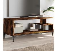 Vidaxl Meuble Tv Chêne Fumé Bois Ingénierie Et Acier Enduit De Poudre Multicolore
