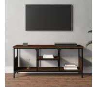vidaXL Meuble TV, Table TV avec Étagères, Meuble Télé avec Rangement Salon Salle de Séjour Maison, Industriel, Chêne Marron Bois d'Ingénierie