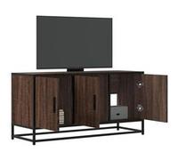 Vidaxl Meuble Tv Chêne Marron 100x35x50 Cm Bois D'ingénierie Et Métal Multicolore