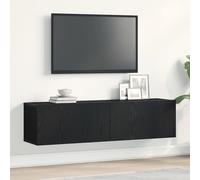 Vidaxl Meuble Tv Chêne Noir 120x30x30,5 Cm Bois D'ingénierie Noir