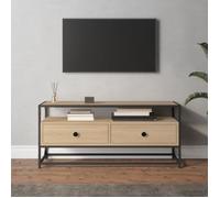 vidaXL Meuble TV, Armoire de Télévision avec 2 Tiroirs, Meuble Télé avec Rangement Salon Salle de Séjour, Industriel, Chêne Sonoma Bois d'Ingénierie