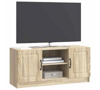 vidaXL Meuble TV Chêne Sonoma 102 x 34,5 x 47 cm Bois d'ingénierie, Buffet Moderne pour Salon, Design rectangulaire, Grand Rangement, Bois d'ingénierie, Portes à charnières et poignées en Arc
