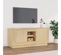 vidaXL Meuble TV, Armoire de Télévision avec 4 Compartiments et Portes, Meuble de Télé avec Rangement Salle de Séjour, Moderne, Chêne Sonoma Bois d'Ingénierie
