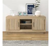 vidaXL Meuble TV chêne sonoma 102x35x45 cm bois d'ingénierie811793 Brun G