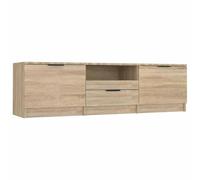 vidaXL Meuble TV Centre de Divertissement Armoire Basse Armoire Stéréo Meuble de Salon Salle de Séjour Chêne Sonoma 140x35x40 cm Bois d'Ingénierie