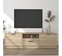 vidaXL Meuble TV, Chêne Sonoma, 140x35x40 cm, Bois d’ingénierie, Support TV jusqu’à 60"", Buffet avec étagères 811451