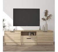 Vidaxl Meuble Tv Chêne Sonoma 140x35x40 Cm Bois D'ingénierie Marron