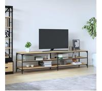 vidaXL Meuble TV chêne Sonoma 200x30x50 cm bois d'ingénierie et métal 826760