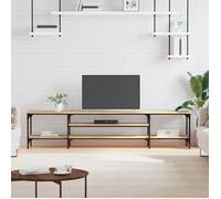 vidaXL Meuble TV chêne sonoma 201x35x45 cm bois d'ingénierie et fer 831814
