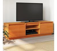Vidaxl Meuble Tv Cire Marron 140x35x40 Cm Bois Pin Massif Marron